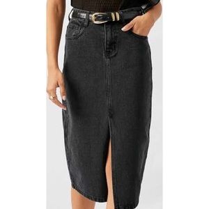 Vintage NYJEANS Denim Front Slit Pencil Midi Skirt